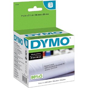 DYMO Authentic LW Large Mailing Address Labels, DYMO Labels for LabelWriter Label Printers, 1-4/10" x 3-1/2", 2 Rolls of 260 (520 Total)