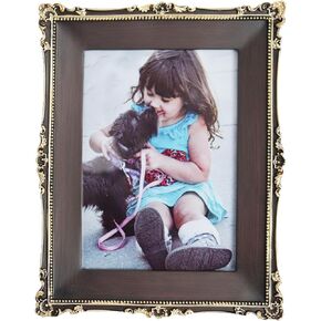 Hymmah 2.5 * 3.5Inch Mini Wallet Picture Frame Vintage Photo Frame Ornate Textured Hand-Crafted Resin Frame with Easel&Hook for Tabletop&Wall Display,Photo Gallery,Art