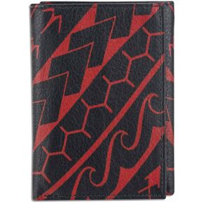 Polynesian Tattoo Trifold Wallet, Genuine Leather, Manu" Tattoo art by Eugene Ta’ase (Antique Bourbon) from NAKOA