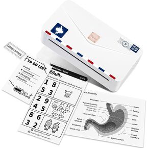 طابعة Phomemo الحرارية المحمولة M04AS 4 بوصة طابعة ملصقات صغيرة بلوتوث طابعة صور متنقلة، تدعم عرض الطباعة 15/53/80/110 مم، 300 نقطة في البوصة، مناسبة للصور والملاحظات والمذكرات وهدية عيد الميلاد in Saudi Arabia