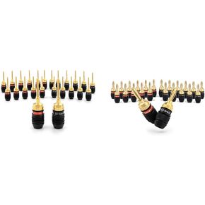 Sewell Deadbolt Flex Pin Banana Plugs for Spring Loaded Speaker Terminals, 6 Pairs Gold Plated Plugs SW-29863-12 Deadbolt Banana Plugs 12-Pairs by, Gold Plated Speaker Plugs, Quick Connect