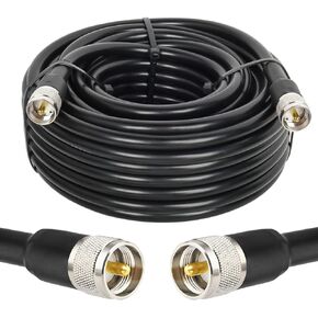 كابل محوري CB - كابل محوري RG213 UHF ذكر إلى ذكر كابل محوري 75FT منخفض الخسارة RG-213 UHF كابل هوائي CB لراديو هام/راديو VHF/مقياس SWR/محلل الهوائي