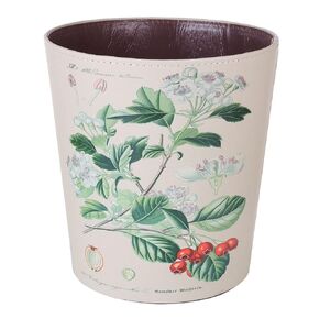 Scakbyer Retro Style Small Trash Can Wastebasket, Decorative Trash Can Waste Paper Basket Waste Container Bin for Bathroom, Bedroom, Office and More, 10L Capacity (Cherrim)