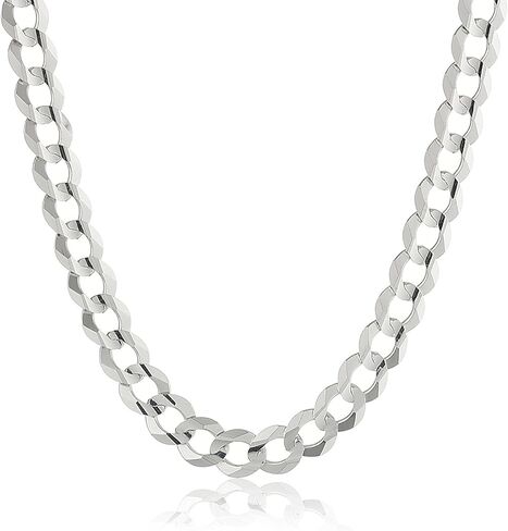 قلادة من الفضة الإسترلينية الصلبة للرجال من NYC مقاس 8 مم عيار 925، مصنوعة في إيطاليا. in Kuwait