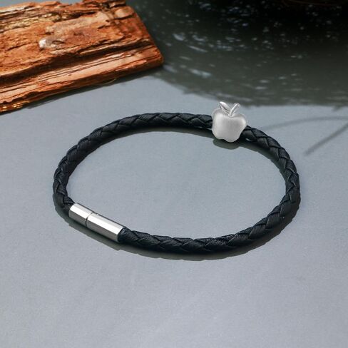 Smilebelle Teacher Appreciation Gifts, Teacher Bracelets for Women Thank You Gift for Teacher Purple Moonstone Bracelet Meaningful Music Gifts for Men Black Leather Bracelet as Teachers Day Graduation Gifts Back to School Jewelry in Saudi Arabia