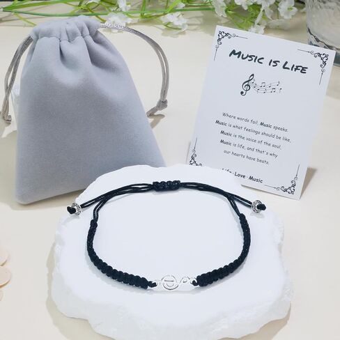 Smilebelle Teacher Appreciation Gifts, Teacher Bracelets for Women Thank You Gift for Teacher Purple Moonstone Bracelet Meaningful Music Gifts for Men Black Leather Bracelet as Teachers Day Graduation Gifts Back to School Jewelry in Saudi Arabia