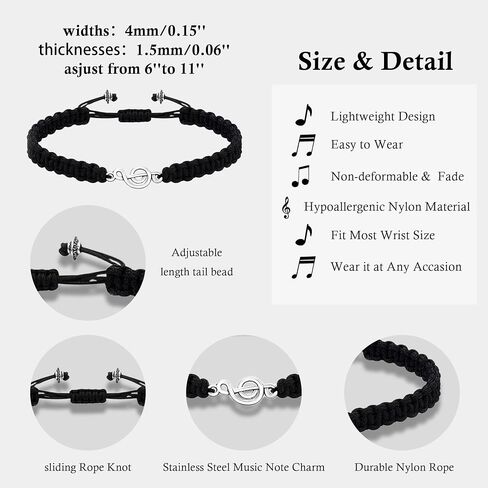 Smilebelle Teacher Appreciation Gifts, Teacher Bracelets for Women Thank You Gift for Teacher Purple Moonstone Bracelet Meaningful Music Gifts for Men Black Leather Bracelet as Teachers Day Graduation Gifts Back to School Jewelry in Saudi Arabia