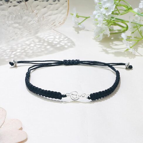 Smilebelle Teacher Appreciation Gifts, Teacher Bracelets for Women Thank You Gift for Teacher Purple Moonstone Bracelet Meaningful Music Gifts for Men Black Leather Bracelet as Teachers Day Graduation Gifts Back to School Jewelry in Saudi Arabia