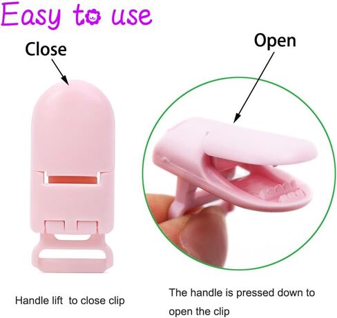 60 Pcs Pacifier Clip Holder Plastic Baby Binky Clips for DIY Dummy Teether Toy -Keep Pacifiers and Mittens Secure with Paci Clip Mix 15 Colors in Saudi Arabia