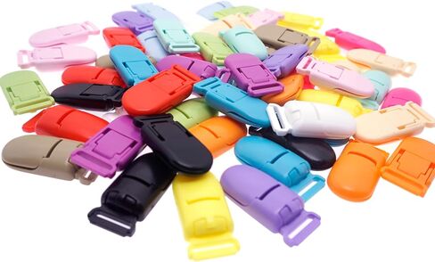 60 Pcs Pacifier Clip Holder Plastic Baby Binky Clips for DIY Dummy Teether Toy -Keep Pacifiers and Mittens Secure with Paci Clip Mix 15 Colors in Saudi Arabia