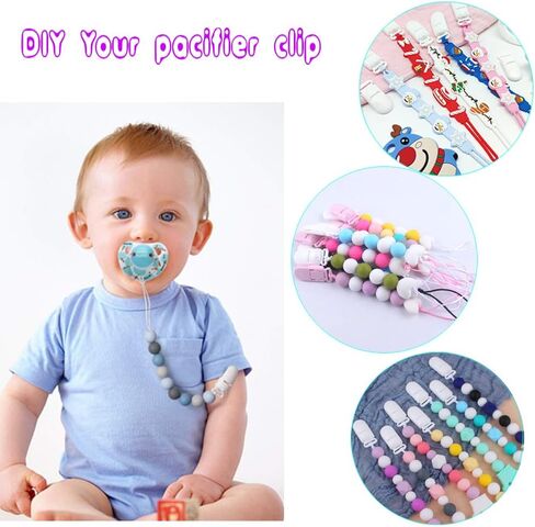 60 Pcs Pacifier Clip Holder Plastic Baby Binky Clips for DIY Dummy Teether Toy -Keep Pacifiers and Mittens Secure with Paci Clip Mix 15 Colors in Saudi Arabia
