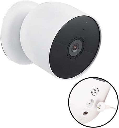 كابل شحن مغناطيسي ومحول طاقة من SKYWORLDM لكاميرا Google Nest Cam (بطارية مدمجة)، قابس 5V1A وكابل طاقة مغناطيسي مقاوم للماء بطول 16 قدم أبيض (1) in Kuwait