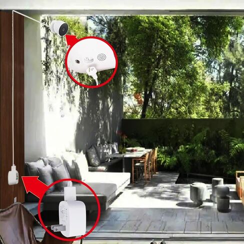 كابل شحن مغناطيسي ومحول طاقة من SKYWORLDM لكاميرا Google Nest Cam (بطارية مدمجة)، قابس 5V1A وكابل طاقة مغناطيسي مقاوم للماء بطول 16 قدم أبيض (1) in Kuwait