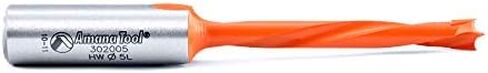Amana Tool - 302004 Carbide Tipped Brad Pt. Boring Bit L/H 4mm Dia x 77mm Long x 10mm Sh in Saudi Arabia