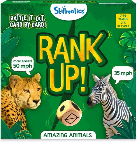 Skillmatics Trump Card Game - Rank Up Animals, Memory Game, Perfect for Boys, Girls, Kids, and Families Who Love Board Games, Travel Friendly, Gifts for Ages 7, 8, 9 and Up in Saudi Arabia