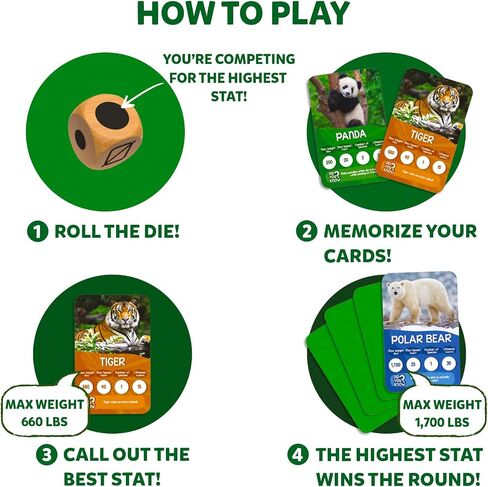 Skillmatics Trump Card Game - Rank Up Animals, Memory Game, Perfect for Boys, Girls, Kids, and Families Who Love Board Games, Travel Friendly, Gifts for Ages 7, 8, 9 and Up in Saudi Arabia