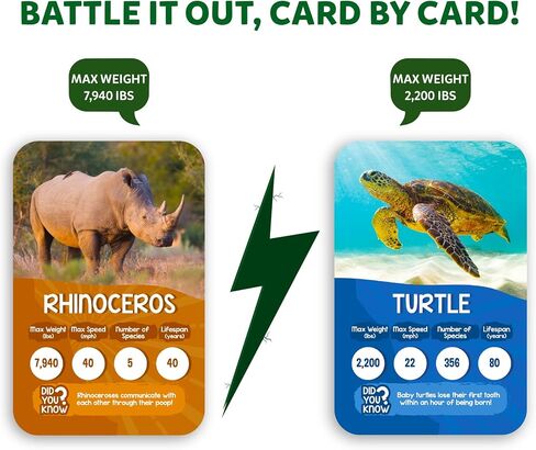 Skillmatics Trump Card Game - Rank Up Animals, Memory Game, Perfect for Boys, Girls, Kids, and Families Who Love Board Games, Travel Friendly, Gifts for Ages 7, 8, 9 and Up in Saudi Arabia