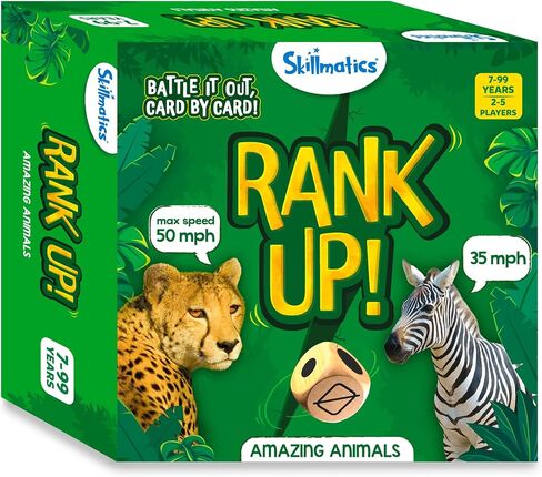 Skillmatics Trump Card Game - Rank Up Animals, Memory Game, Perfect for Boys, Girls, Kids, and Families Who Love Board Games, Travel Friendly, Gifts for Ages 7, 8, 9 and Up in Saudi Arabia