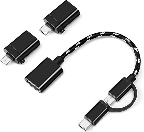 محولات BORLTER CLAMP 2 في 1 USB OTG - محول/كابل USB إلى Micro/Type C (3 عبوات) متوافق مع Android وMacBook Pro وSamsung والمزيد in Saudi Arabia