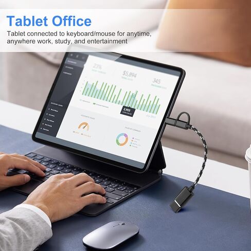 محولات BORLTER CLAMP 2 في 1 USB OTG - محول/كابل USB إلى Micro/Type C (3 عبوات) متوافق مع Android وMacBook Pro وSamsung والمزيد in Saudi Arabia