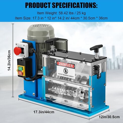 Wire Stripper,370W 370W 0.06" - 1.5" Automatic Wire Stripper, 10 Channel 10 Blade Wire Stripper, 75 FPM, Scrap Disposal Tool for Copper Recycling in Saudi Arabia