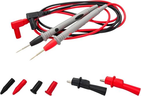 مع مشابك التمساح الملولبة، مشبك مسبار اختبار الموز 4 مم مناسب لمعظم أجهزة القياس الإلكترونية الرقمية المتعددة، كابل اختبار المشبك متر استبدال أحمر أسود. (10 أ) in Kuwait