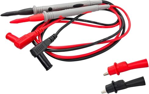 مع مشابك التمساح الملولبة، مشبك مسبار اختبار الموز 4 مم مناسب لمعظم أجهزة القياس الإلكترونية الرقمية المتعددة، كابل اختبار المشبك متر استبدال أحمر أسود. (10 أ) in Kuwait