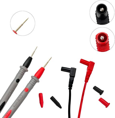 مع مشابك التمساح الملولبة، مشبك مسبار اختبار الموز 4 مم مناسب لمعظم أجهزة القياس الإلكترونية الرقمية المتعددة، كابل اختبار المشبك متر استبدال أحمر أسود. (10 أ) in Kuwait