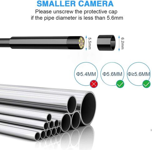 Wireless Borescope NIDAGE 1080P HD Endoscope Camera with Light Waterproof Inspection Camera with 11.5FT Semi-Rigid Snake Camera 5.5mm Scope Sewer Camera for iPhone Android Tablet, Cool Gadgets for Men in Saudi Arabia