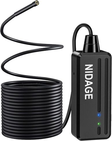 Wireless Borescope NIDAGE 1080P HD Endoscope Camera with Light Waterproof Inspection Camera with 11.5FT Semi-Rigid Snake Camera 5.5mm Scope Sewer Camera for iPhone Android Tablet, Cool Gadgets for Men in Saudi Arabia