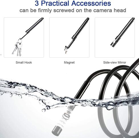Wireless Borescope NIDAGE 1080P HD Endoscope Camera with Light Waterproof Inspection Camera with 11.5FT Semi-Rigid Snake Camera 5.5mm Scope Sewer Camera for iPhone Android Tablet, Cool Gadgets for Men in Saudi Arabia