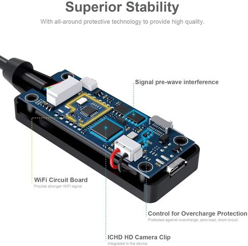 Wireless Borescope NIDAGE 1080P HD Endoscope Camera with Light Waterproof Inspection Camera with 11.5FT Semi-Rigid Snake Camera 5.5mm Scope Sewer Camera for iPhone Android Tablet, Cool Gadgets for Men in Saudi Arabia