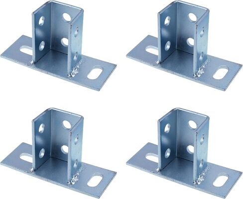 KUMGROT 4pcs Strut Channel Bracket 2 Hole Square Mount Post Base Strut Mount for Channel Fire Bracket Square Single Channel Carbon Steel Q235 5mm Thick 80mm/3.1in Height in Saudi Arabia