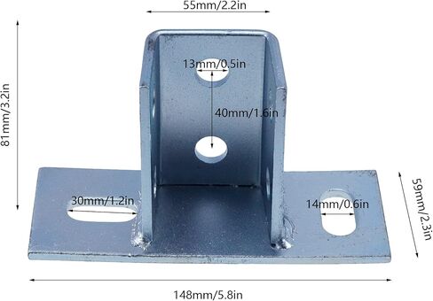 KUMGROT 4pcs Strut Channel Bracket 2 Hole Square Mount Post Base Strut Mount for Channel Fire Bracket Square Single Channel Carbon Steel Q235 5mm Thick 80mm/3.1in Height in Saudi Arabia