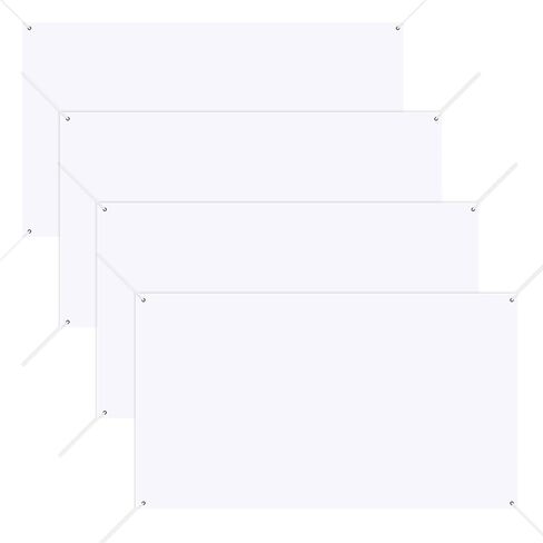 4 قطع 3.3 × 6 بوصات لافتة كبيرة فارغة من البوليستر مع حبل تعليق لسهولة تعليق لافتات DIY للديكور الداخلي والخارجي والمكاتب والحفلات in Kuwait