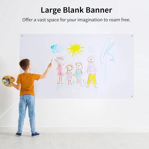 4 قطع 3.3 × 6 بوصات لافتة كبيرة فارغة من البوليستر مع حبل تعليق لسهولة تعليق لافتات DIY للديكور الداخلي والخارجي والمكاتب والحفلات in Kuwait