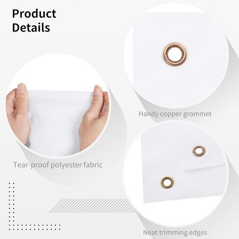 4 قطع 3.3 × 6 بوصات لافتة كبيرة فارغة من البوليستر مع حبل تعليق لسهولة تعليق لافتات DIY للديكور الداخلي والخارجي والمكاتب والحفلات in Kuwait