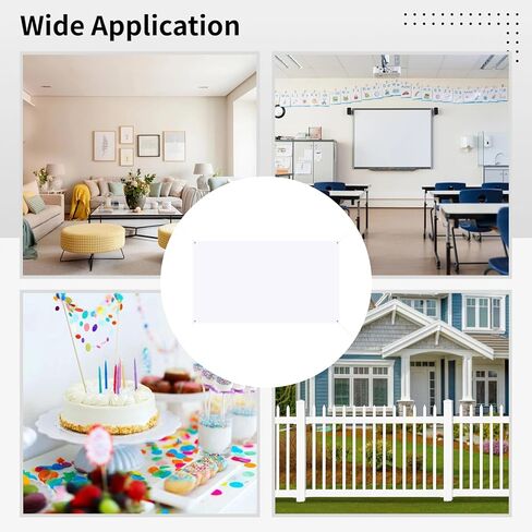 4 قطع 3.3 × 6 بوصات لافتة كبيرة فارغة من البوليستر مع حبل تعليق لسهولة تعليق لافتات DIY للديكور الداخلي والخارجي والمكاتب والحفلات in Kuwait