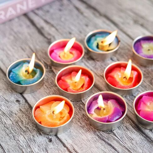 10 Pcs Flowers Tealight Candles Aromatherapy Relax Candles Scented Tea Lights for Birthday Party Supplies and Wedding Favor Baby Shower Decorations. (Mixed Frangipani Flower Colors) in Saudi Arabia