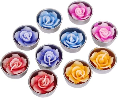 10 Pcs Flowers Tealight Candles Aromatherapy Relax Candles Scented Tea Lights for Birthday Party Supplies and Wedding Favor Baby Shower Decorations. (Mixed Frangipani Flower Colors) in Saudi Arabia