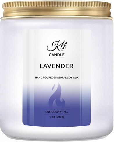 شموع معطرة باللافندر - هدايا لتخفيف التوتر للنساء والزوجة الصديقة، هدايا عيد الأم من الابنة/الابن (7 أونصة) in Kuwait