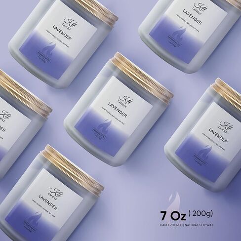 شموع معطرة باللافندر - هدايا لتخفيف التوتر للنساء والزوجة الصديقة، هدايا عيد الأم من الابنة/الابن (7 أونصة) in Kuwait