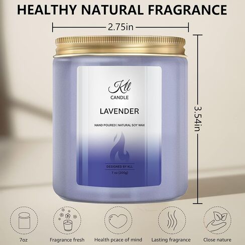 شموع معطرة باللافندر - هدايا لتخفيف التوتر للنساء والزوجة الصديقة، هدايا عيد الأم من الابنة/الابن (7 أونصة) in Kuwait