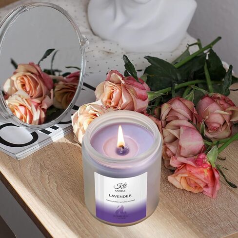 شموع معطرة باللافندر - هدايا لتخفيف التوتر للنساء والزوجة الصديقة، هدايا عيد الأم من الابنة/الابن (7 أونصة) in Kuwait