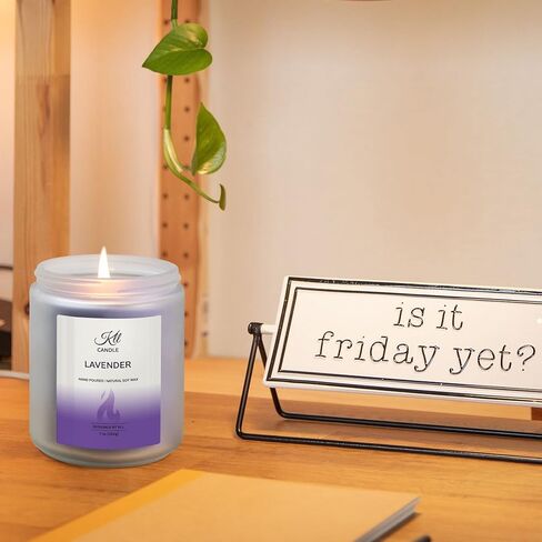 شموع معطرة باللافندر - هدايا لتخفيف التوتر للنساء والزوجة الصديقة، هدايا عيد الأم من الابنة/الابن (7 أونصة) in Kuwait