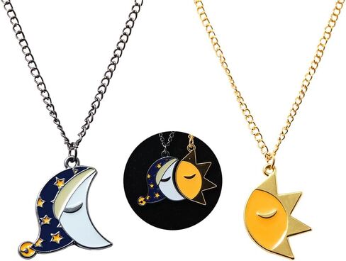 FNAF Sun & Moon Friendship Necklace - 5 Night Freddy Fazbear Chain - FNAF Costume Gift for Kids Men Women and Fans in Kuwait