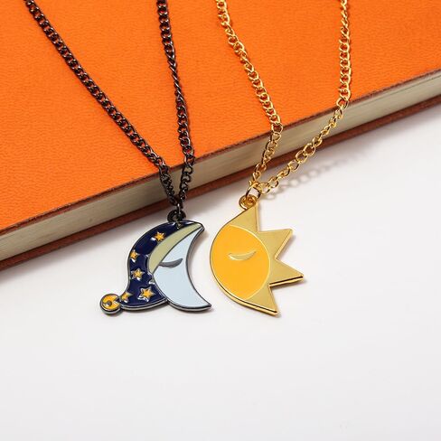 FNAF Sun & Moon Friendship Necklace - 5 Night Freddy Fazbear Chain - FNAF Costume Gift for Kids Men Women and Fans in Kuwait