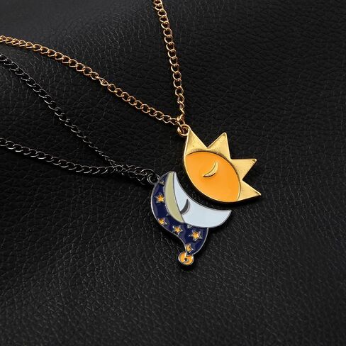 FNAF Sun & Moon Friendship Necklace - 5 Night Freddy Fazbear Chain - FNAF Costume Gift for Kids Men Women and Fans in Kuwait
