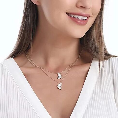 قلادة الصداقة BFF لقلادتين من أفضل الأصدقاء لفتاتين على شكل فراشة، قلادة مطابقة لأفضل الأصدقاء، هدايا BFF للنساء والفتيات المراهقات in Kuwait