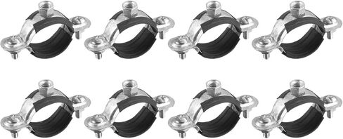 uxcell 20mm Rigid Pipe Strap Clamps, Carbon Steel Pipe Bracket Tube Clips M6 Nut Size for Water Tube Pipe 8 Pcs in Saudi Arabia